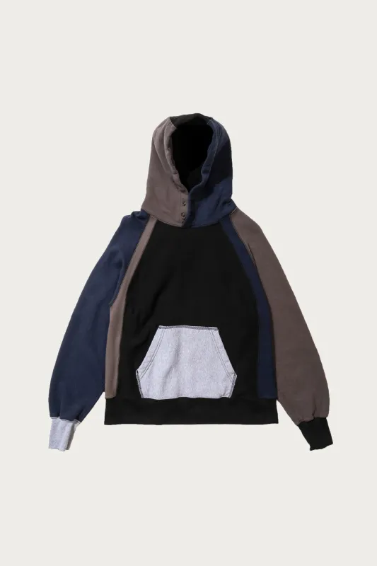 Raglan Hoody Combo - Black 12oz Cotton Fleece made by Engineered Garments