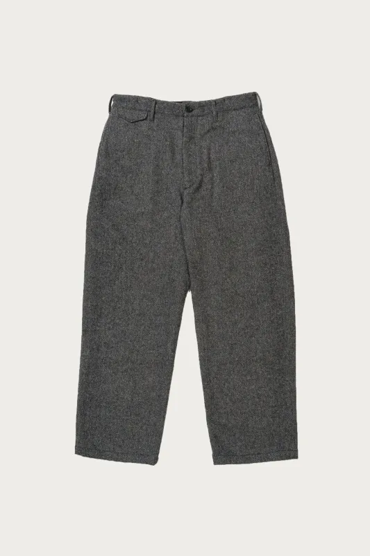 Officer Pant - Grey Poly/Wool Herringbone made by Canoe Club