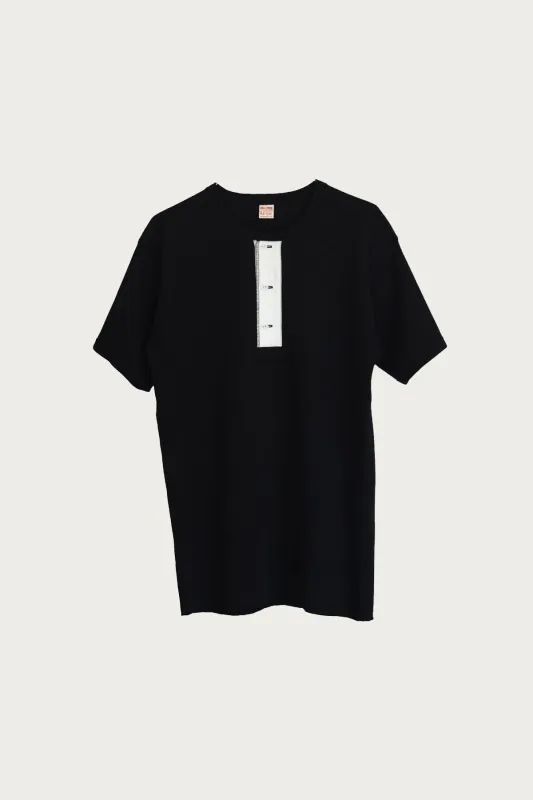 Union Henley Undershirt S/S - Black made by The Real McCoy's