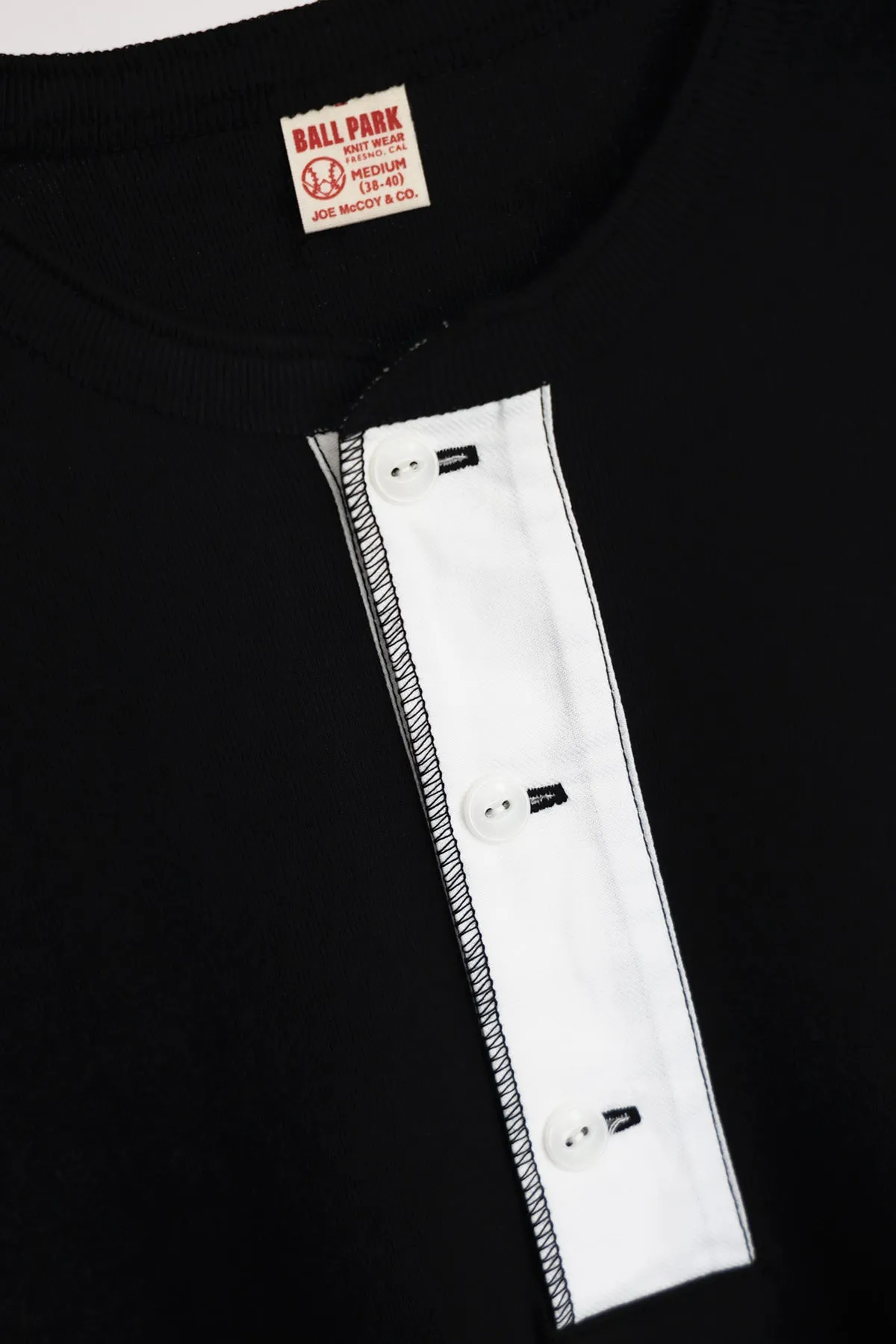 Union Henley Undershirt S/S - Black sold by Canoe Club product image thumbnail 2