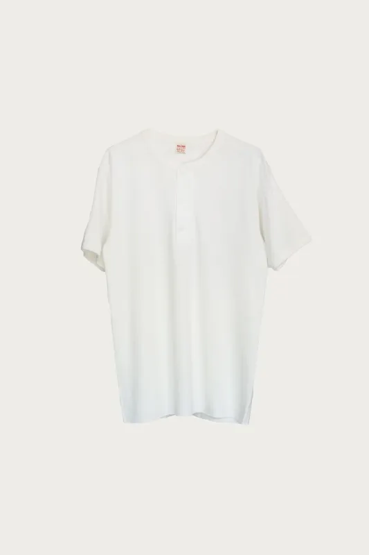 Union Henley Undershirt S/S - White made by The Real McCoy's