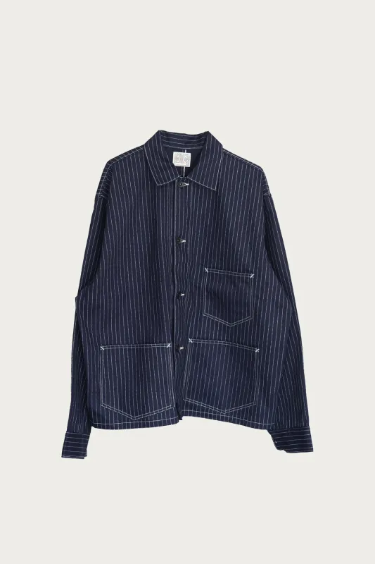 Wabash Chore Coat - Indigo Stripe sold by Canoe Club