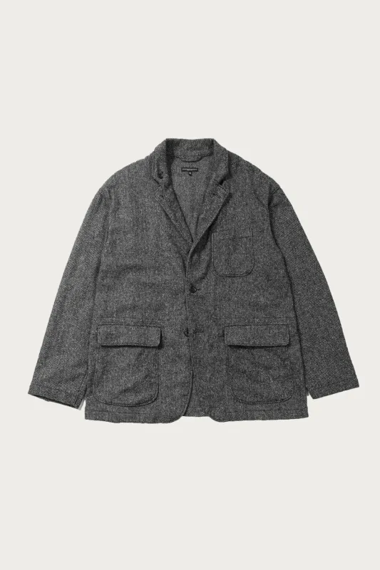 Loiter Jacket - Grey Poly/Wool Herringbone sold by Canoe Club
