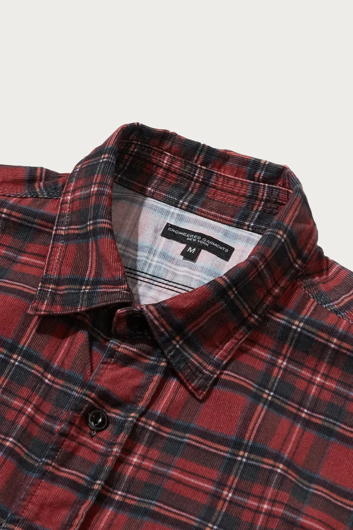 Work Shirt - Red Tartan Check Printed Corduroy sold by Canoe Club product image thumbnail 2