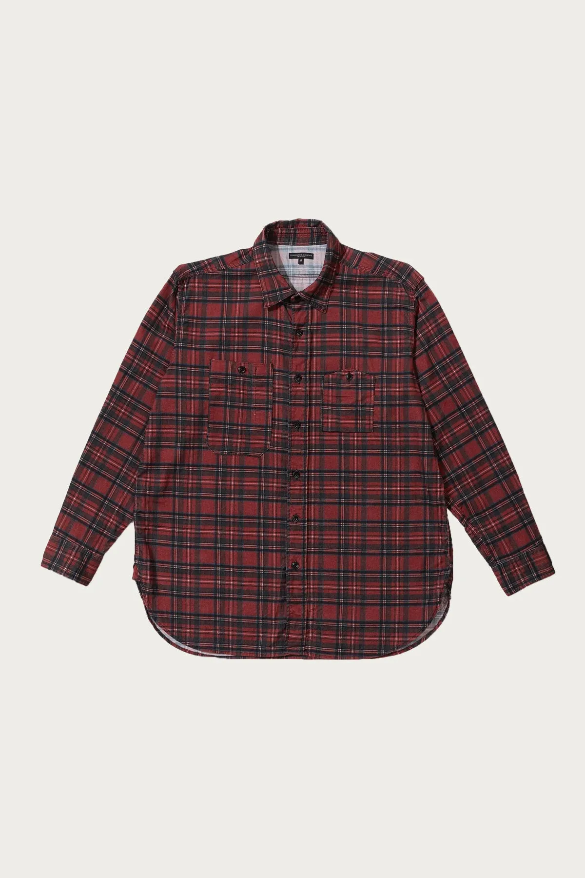 Work Shirt - Red Tartan Check Printed Corduroy sold by Canoe Club