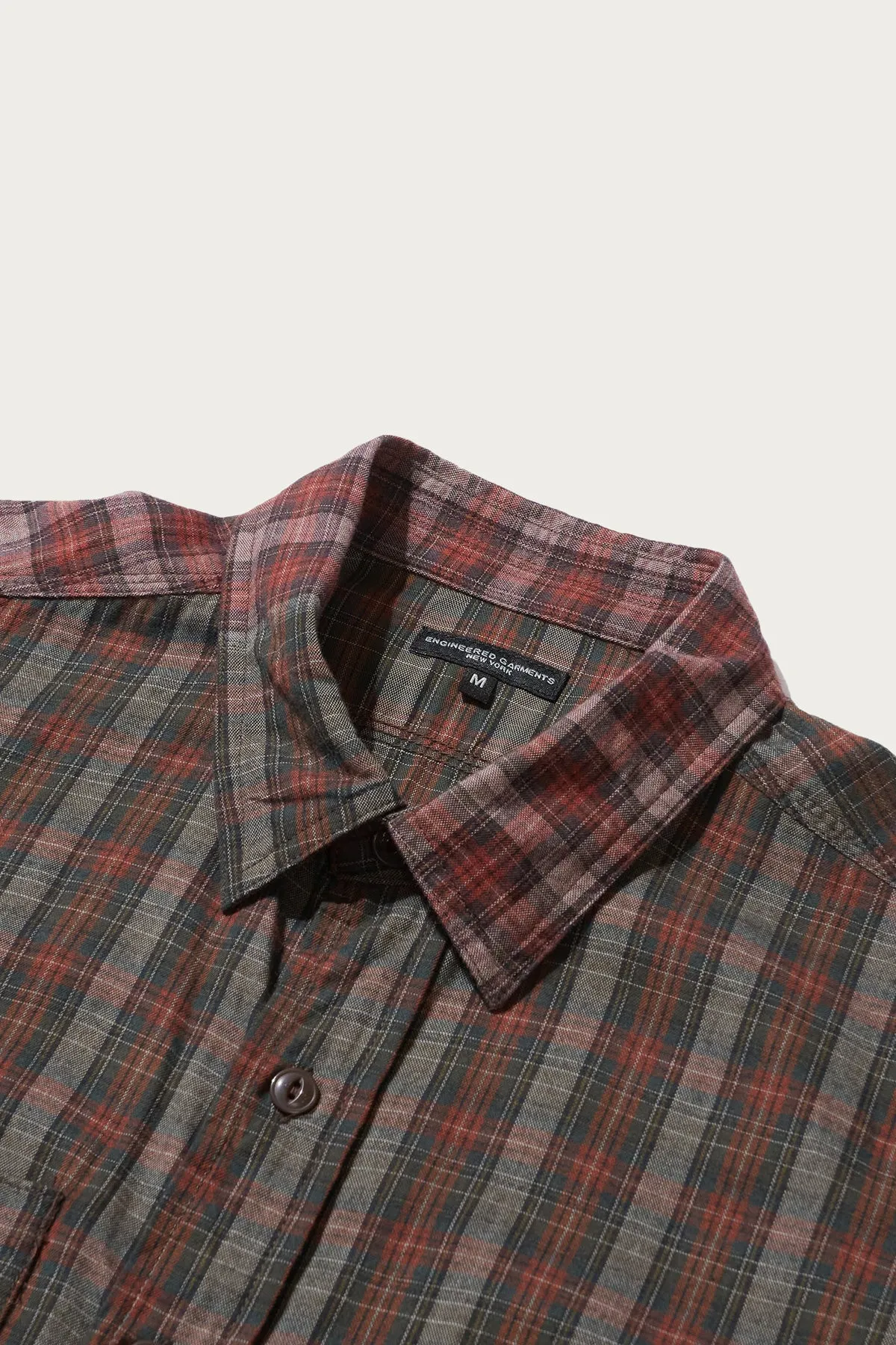 Work Shirt - Olive/Red Cotton Smoky Plaid sold by Canoe Club product image thumbnail 2