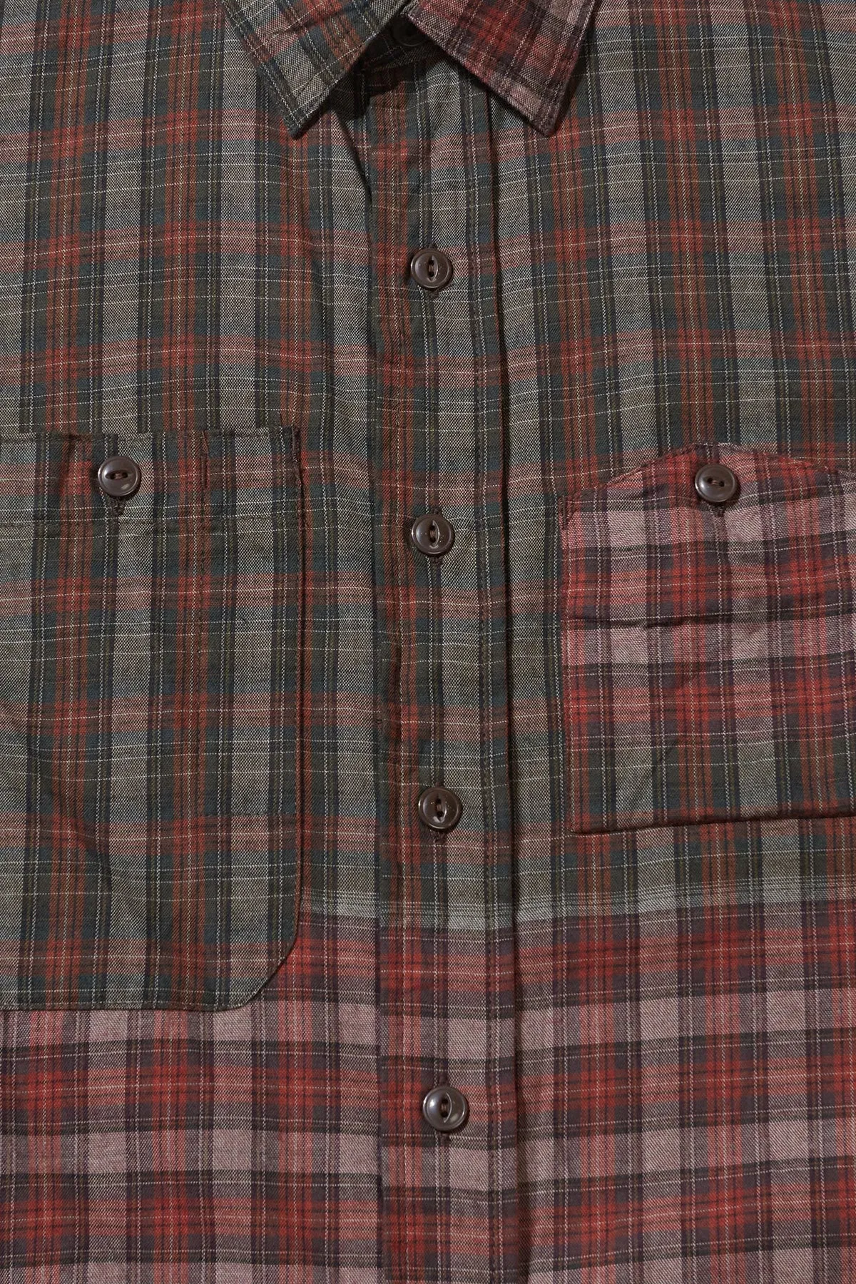 Work Shirt - Olive/Red Cotton Smoky Plaid sold by Canoe Club product image thumbnail 3
