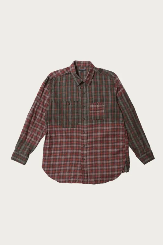 Work Shirt - Olive/Red Cotton Smoky Plaid sold by Canoe Club