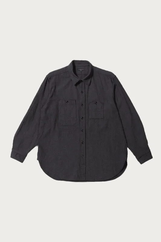 Work Shirt - Dk. Grey Cotton Herringbone Flannel sold by Canoe Club