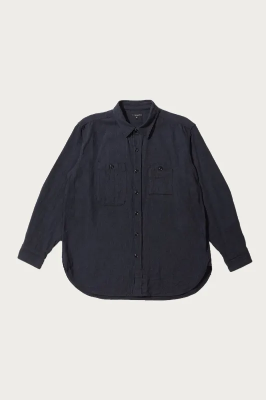 Work Shirt - Navy Cotton Herringbone Flannel sold by Canoe Club