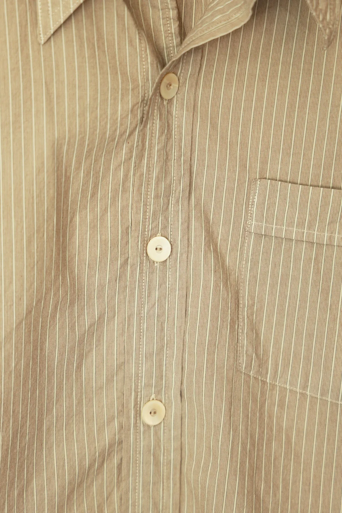Lot.106 Narrow Collar Shirt - Beige Stripe sold by Canoe Club product image thumbnail 4