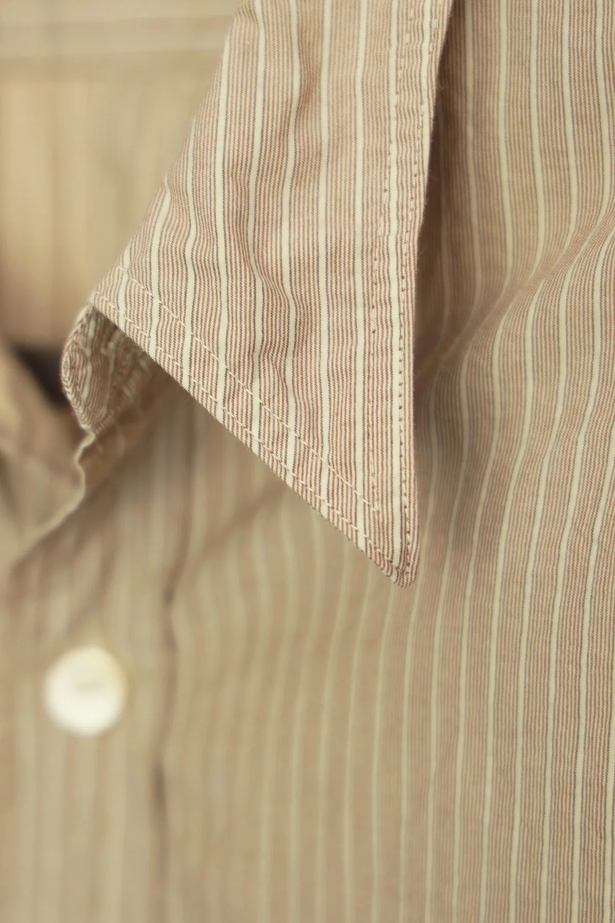 Lot.106 Narrow Collar Shirt - Beige Stripe sold by Canoe Club product image thumbnail 5