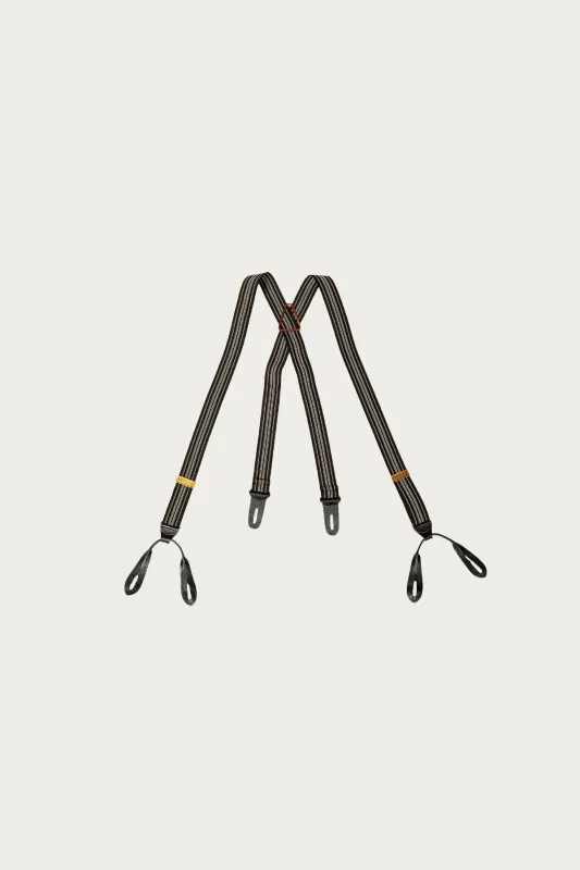 Lot.005 Suspender - Multi Stripe Black made by Taiga Takahashi Mens