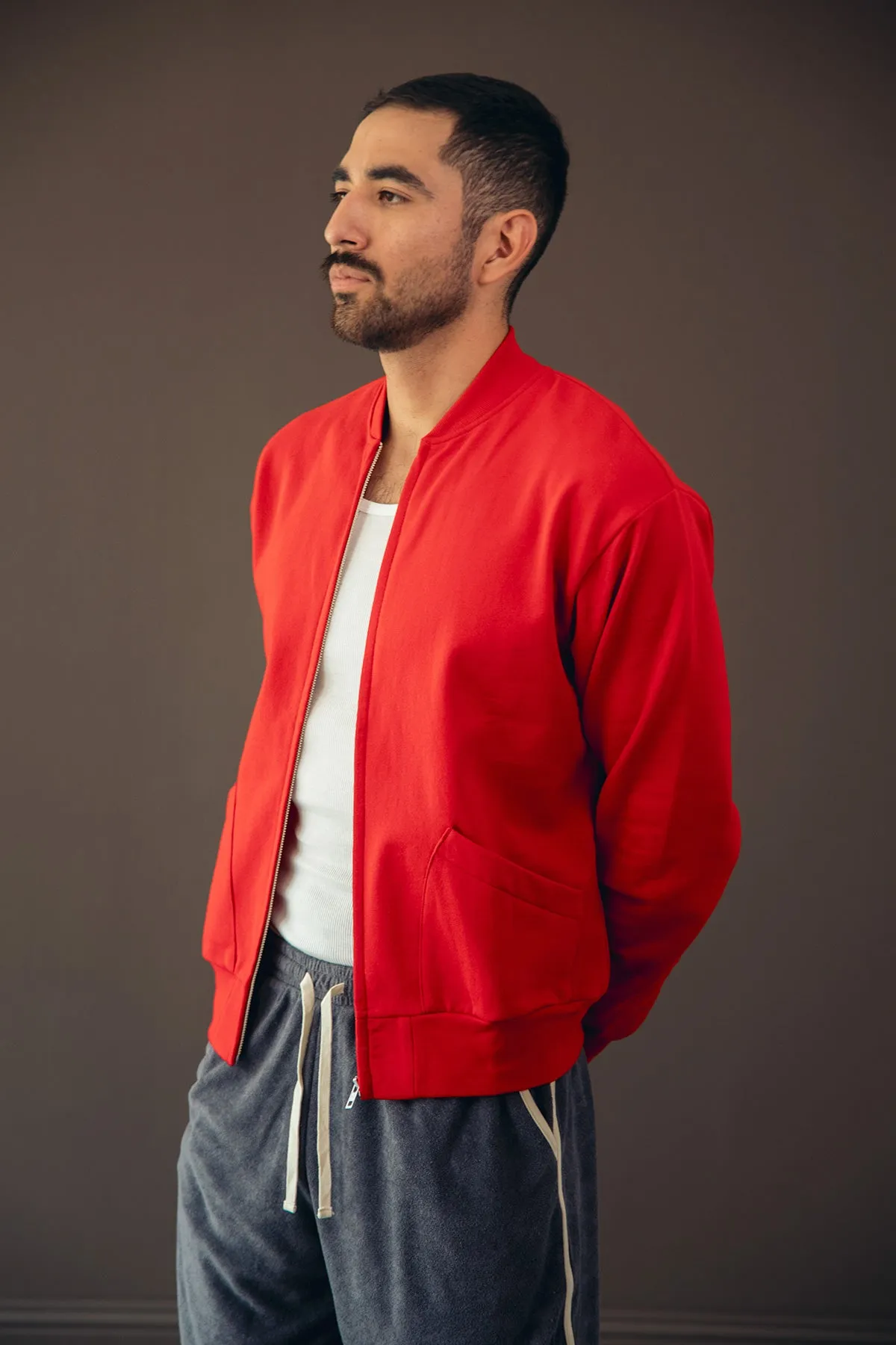 Classic Sweat Zip Up Jacket - Red sold by Canoe Club product image thumbnail 3