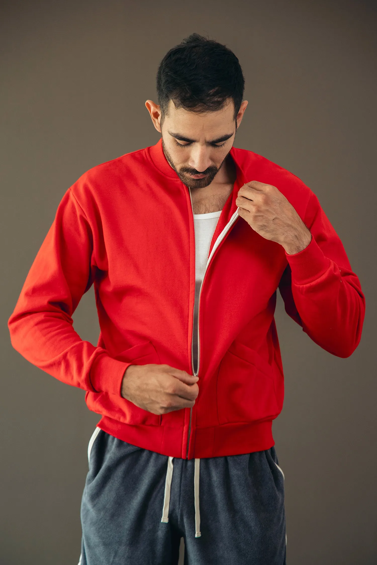 Classic Sweat Zip Up Jacket - Red sold by Canoe Club product image thumbnail 2