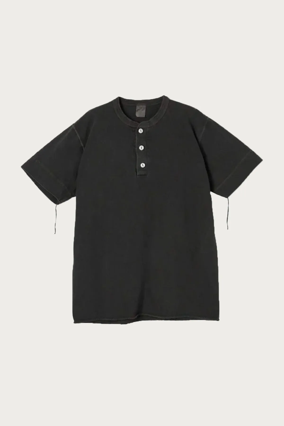 Garment Pigment Dye S/S Henley - Black sold by Canoe Club