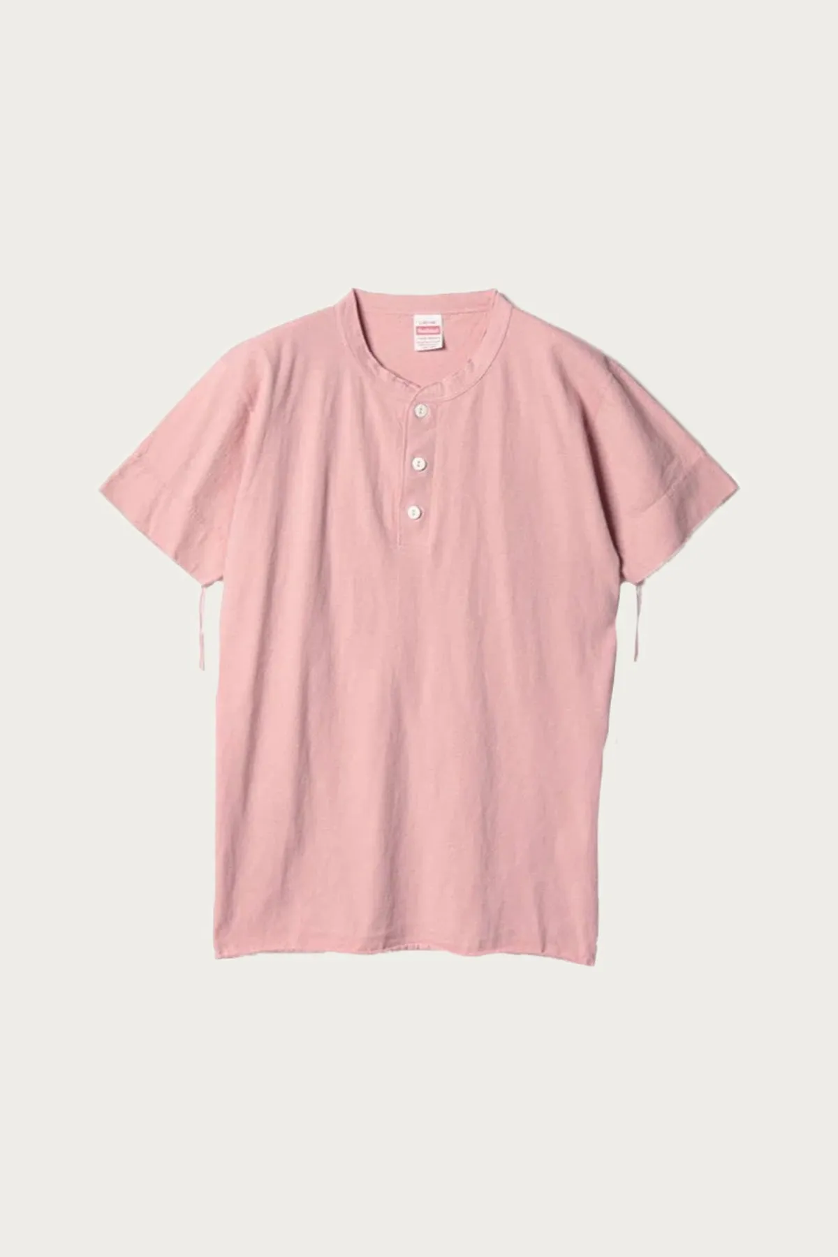 Garment Pigment Dye S/S Henley - Pink sold by Canoe Club