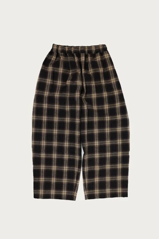 Studio Pant - Black/Brown Tan Plaid made by Canoe Club
