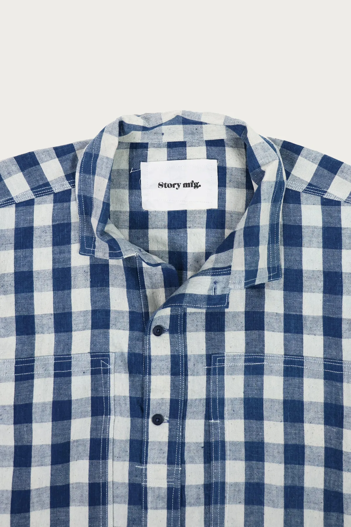 Work Shirt - Indigo Gingham Wonky-Wear sold by Canoe Club product image thumbnail 2
