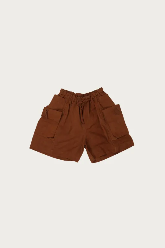 Salt Shorts - Bark Brown Slub made by Story Mfg.