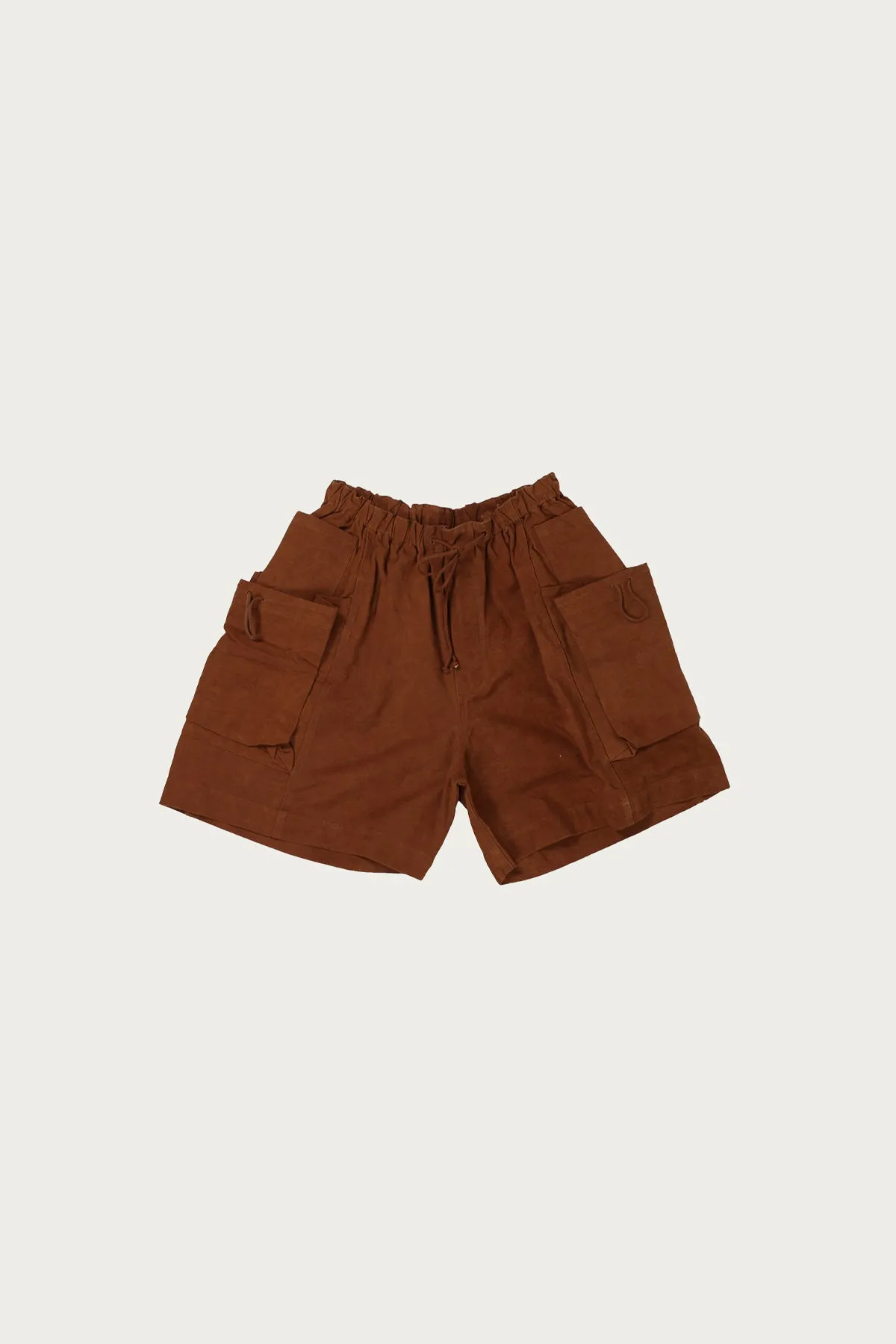 Salt Shorts - Bark Brown Slub sold by Canoe Club