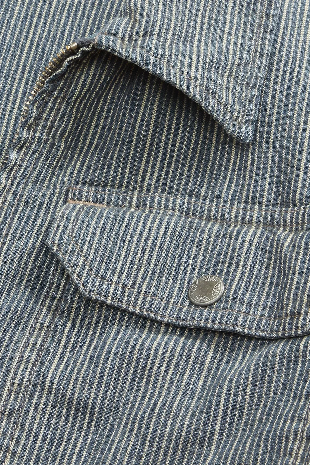 Striped Cotton Linen Jacket - Indigo sold by Canoe Club product image thumbnail 4