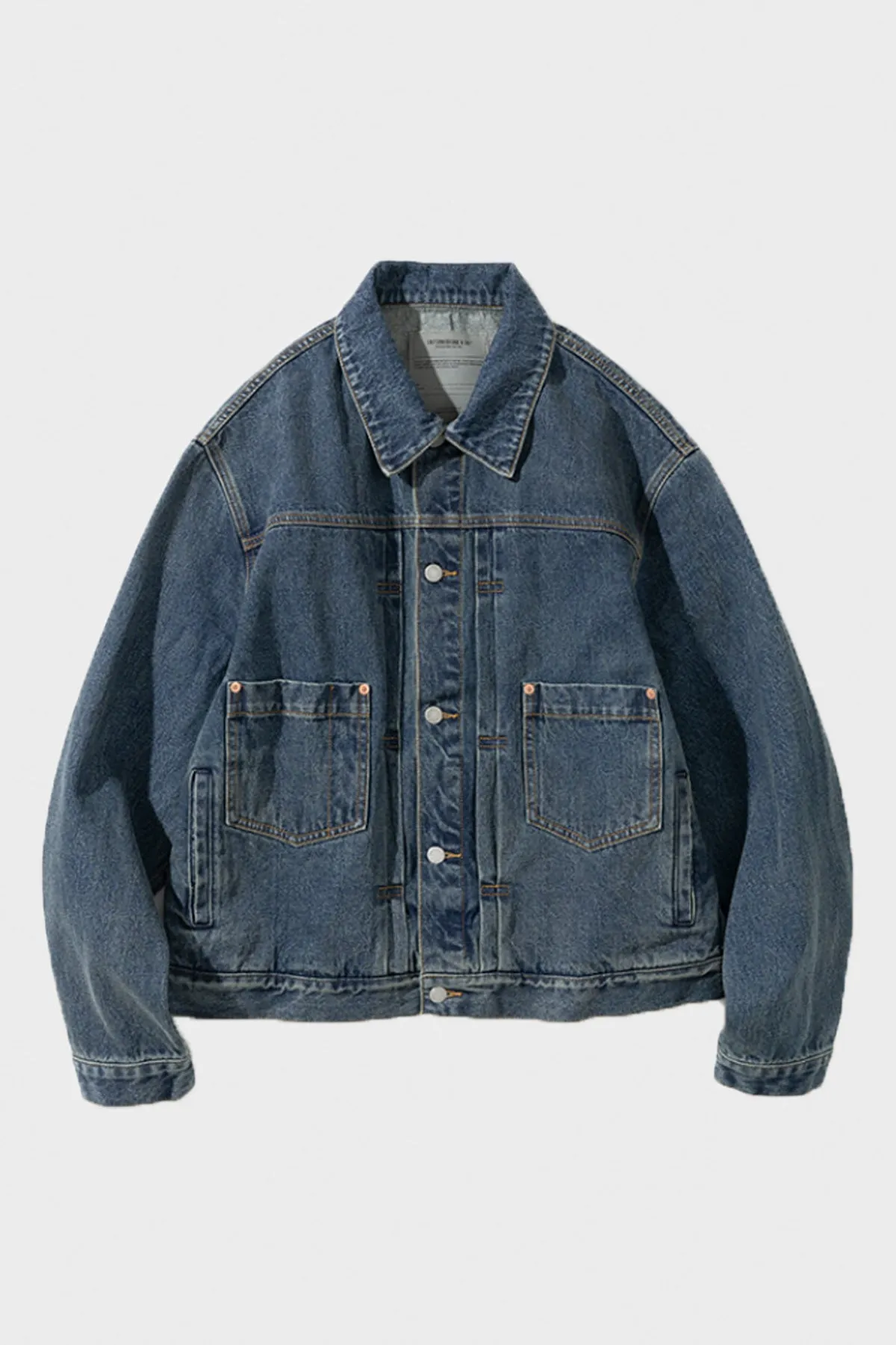 Type II Pin Tuck Trucker Denim Jacket - Indigo Washed sold by Canoe Club