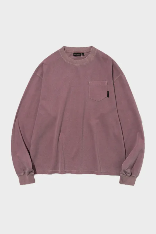 Dyeing Pocket L/S Tee - Pigment Purple sold by Canoe Club