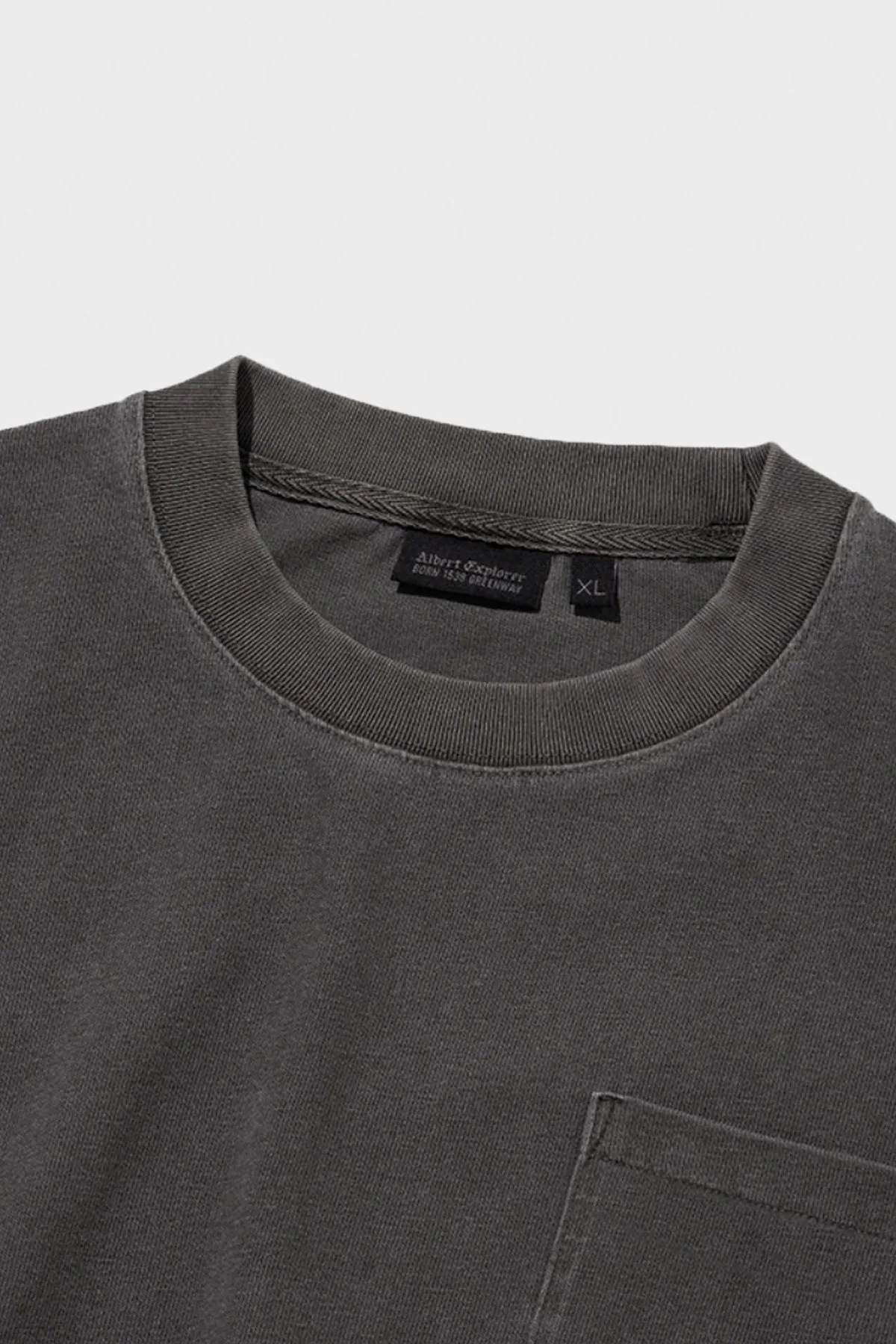 Dyeing Pocket L/S Tee - Pigment Charcoal sold by Canoe Club product image thumbnail 3