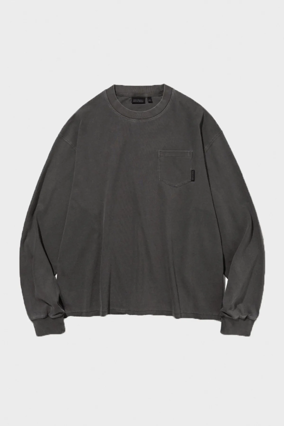 Dyeing Pocket L/S Tee - Pigment Charcoal sold by Canoe Club