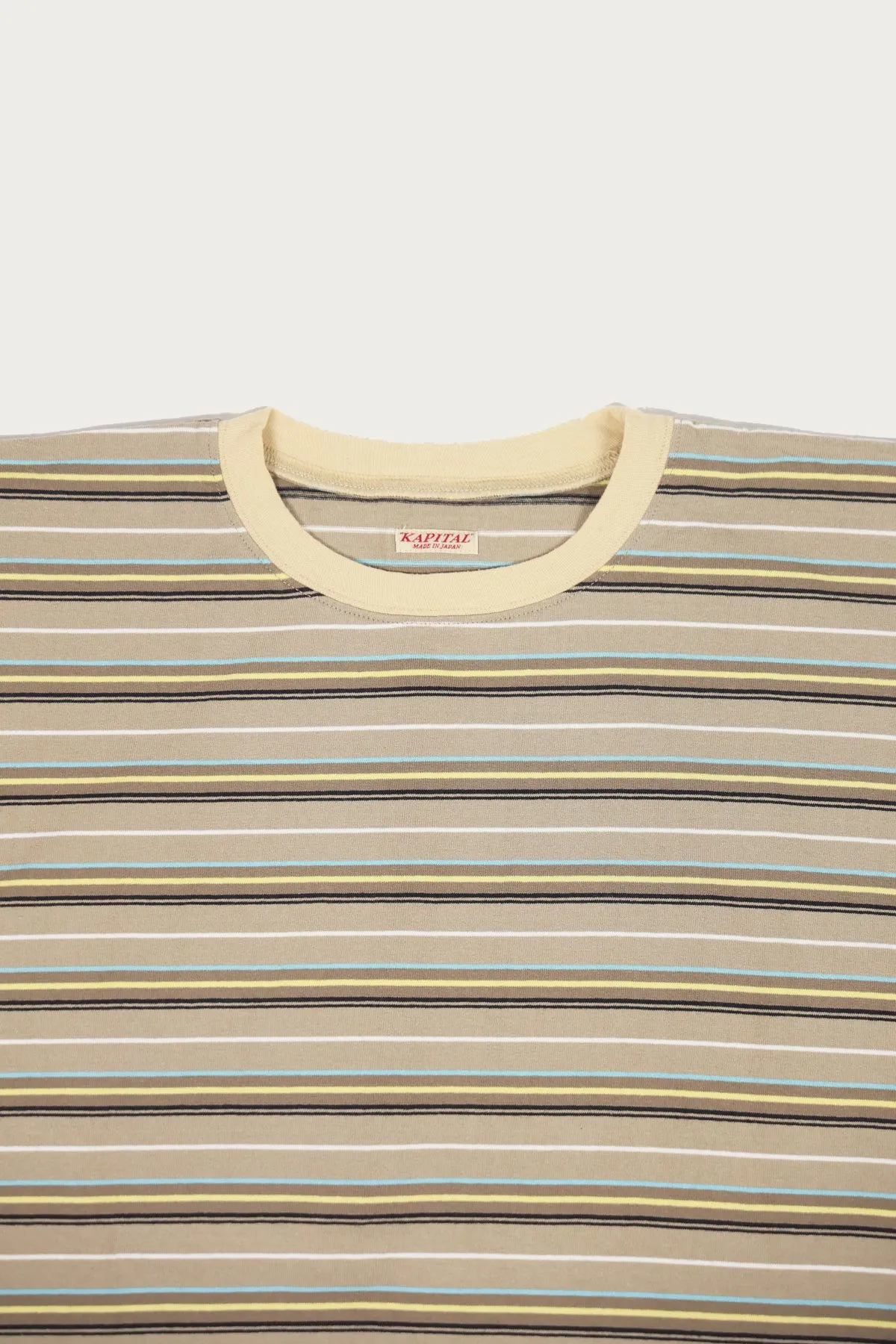 Multi Stripe Jersey HUGE-T - Beige/Brown sold by Canoe Club product image thumbnail 2