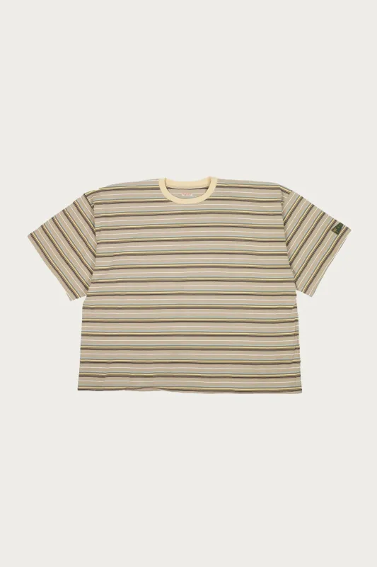 Multi Stripe Jersey HUGE-T - Beige/Brown made by Kapital
