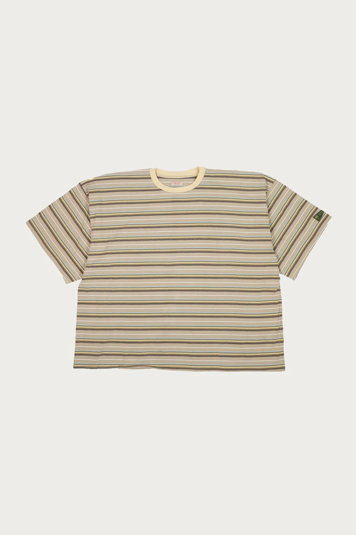 Multi Stripe Jersey HUGE-T - Beige/Brown sold by Canoe Club