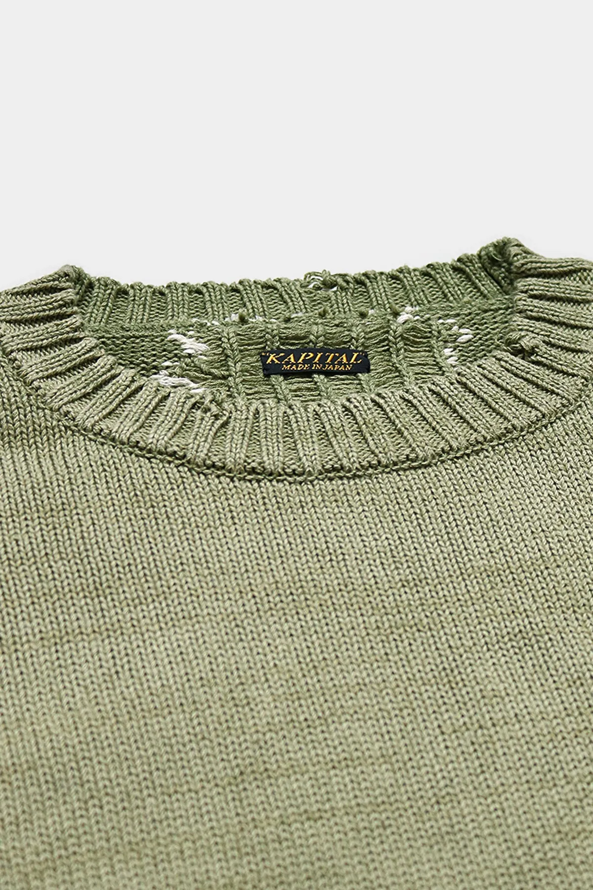 5G Cotton Knit BONE Crew Sweater - Khaki sold by Canoe Club product image thumbnail 5