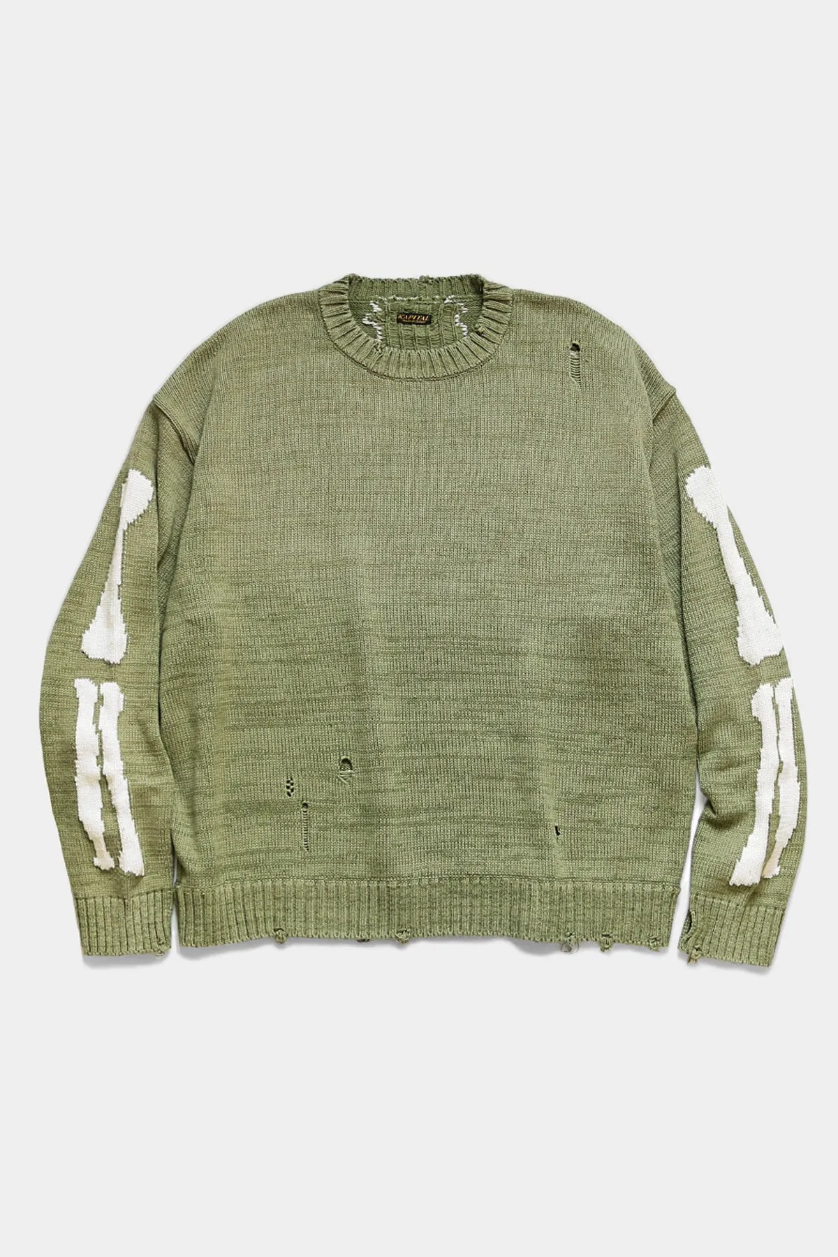 5G Cotton Knit BONE Crew Sweater - Khaki sold by Canoe Club product image thumbnail 4