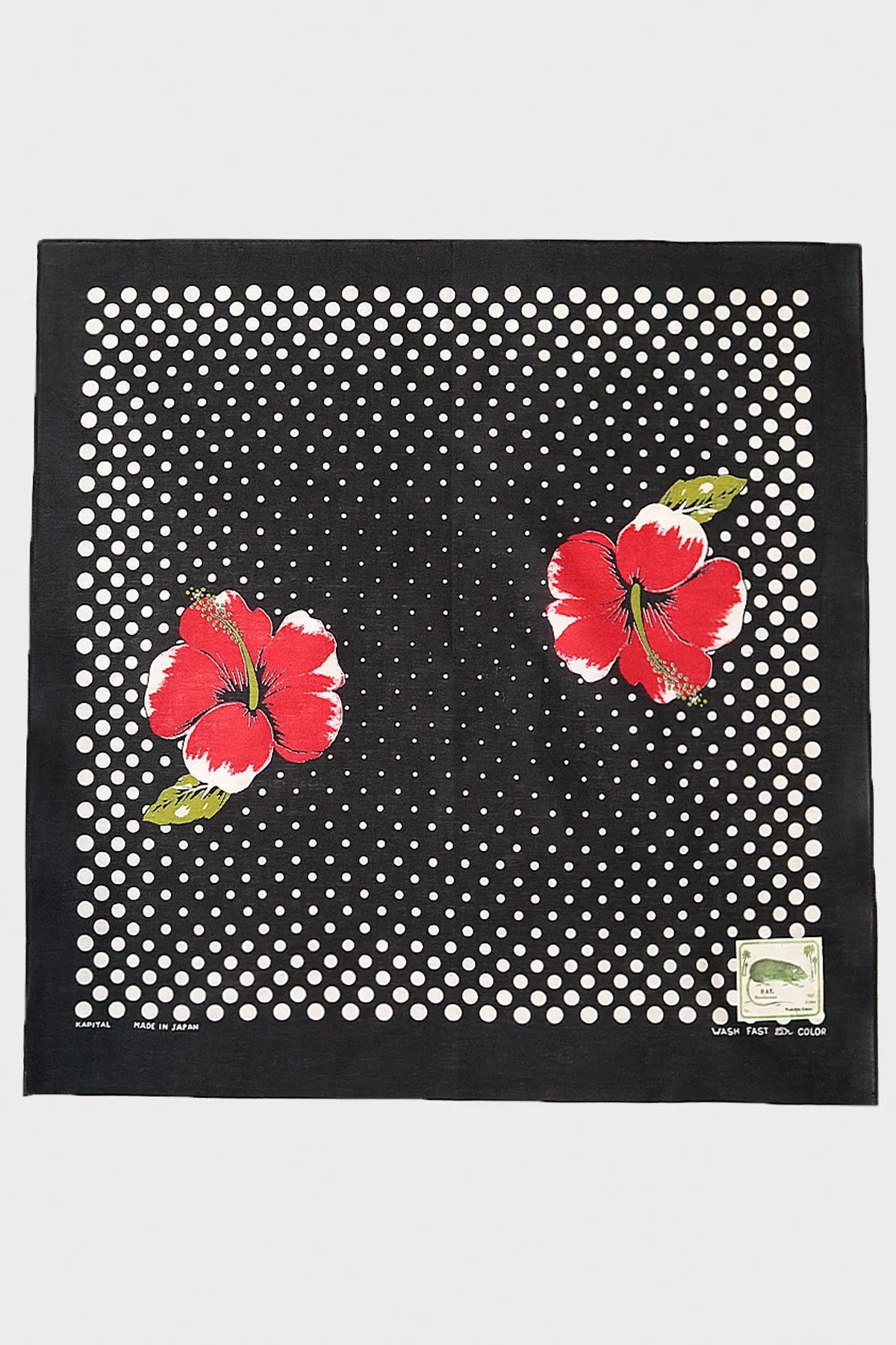 Fastcolor Selvedge Bandana (Coco Hibiscus) - Black sold by Canoe Club