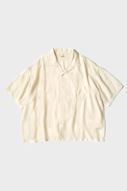 Soft Linen Open Collar BIG Shirt - Natural made by Kapital