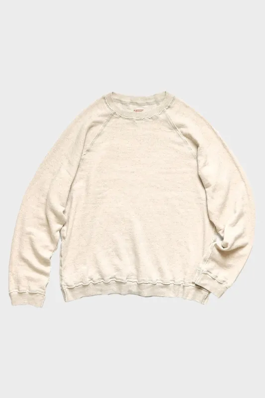 Linen Gauze Fleece Knit LOOSE SWT - Ecru made by Kapital