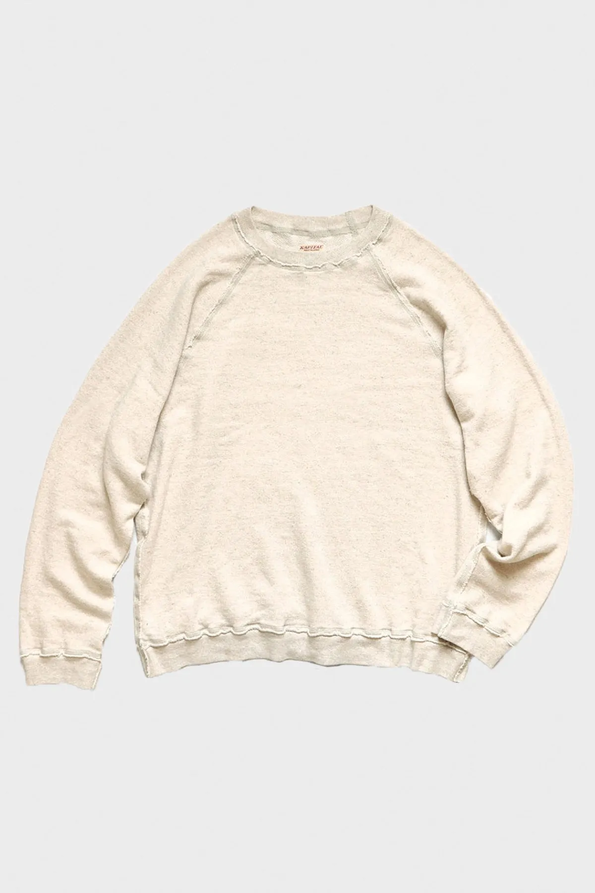 Linen Gauze Fleece Knit LOOSE SWT - Ecru sold by Canoe Club