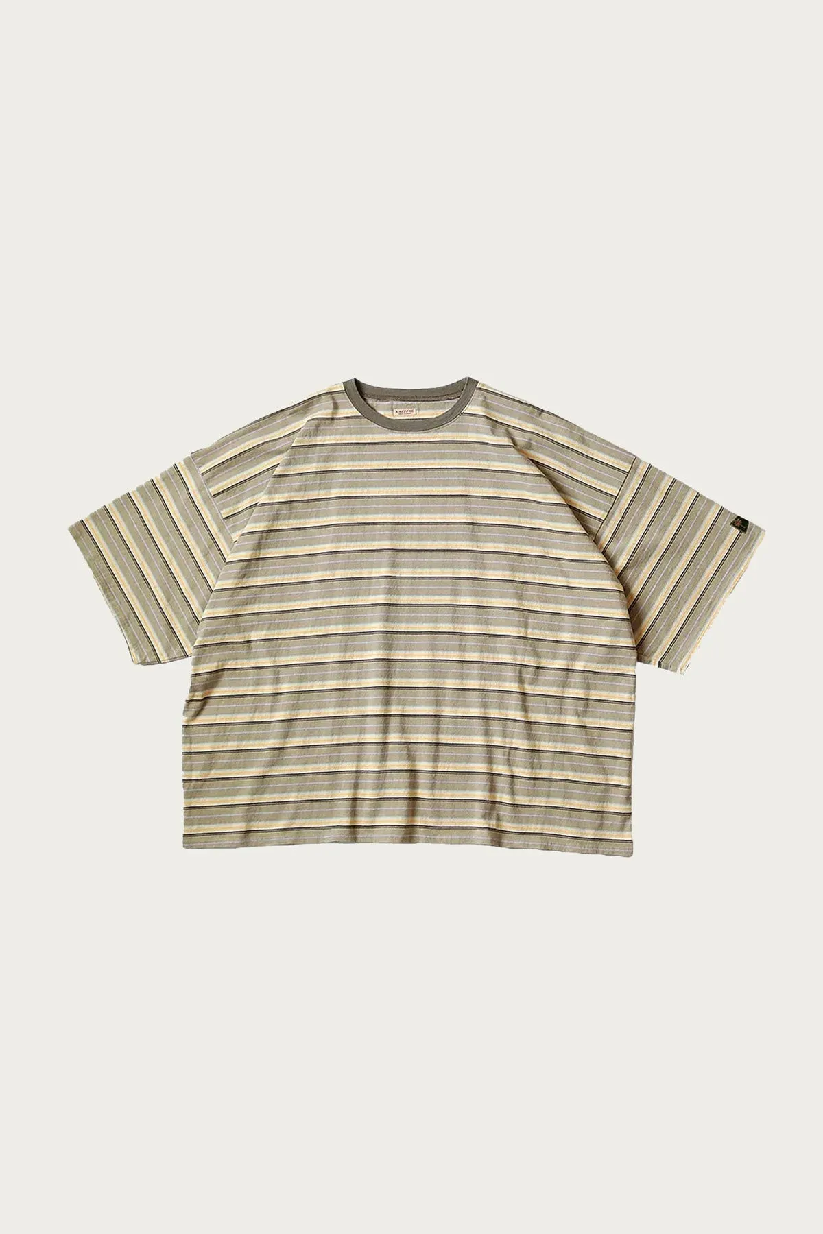 Multi Stripe Jersey HUGE-T - Beige/Ecru sold by Canoe Club