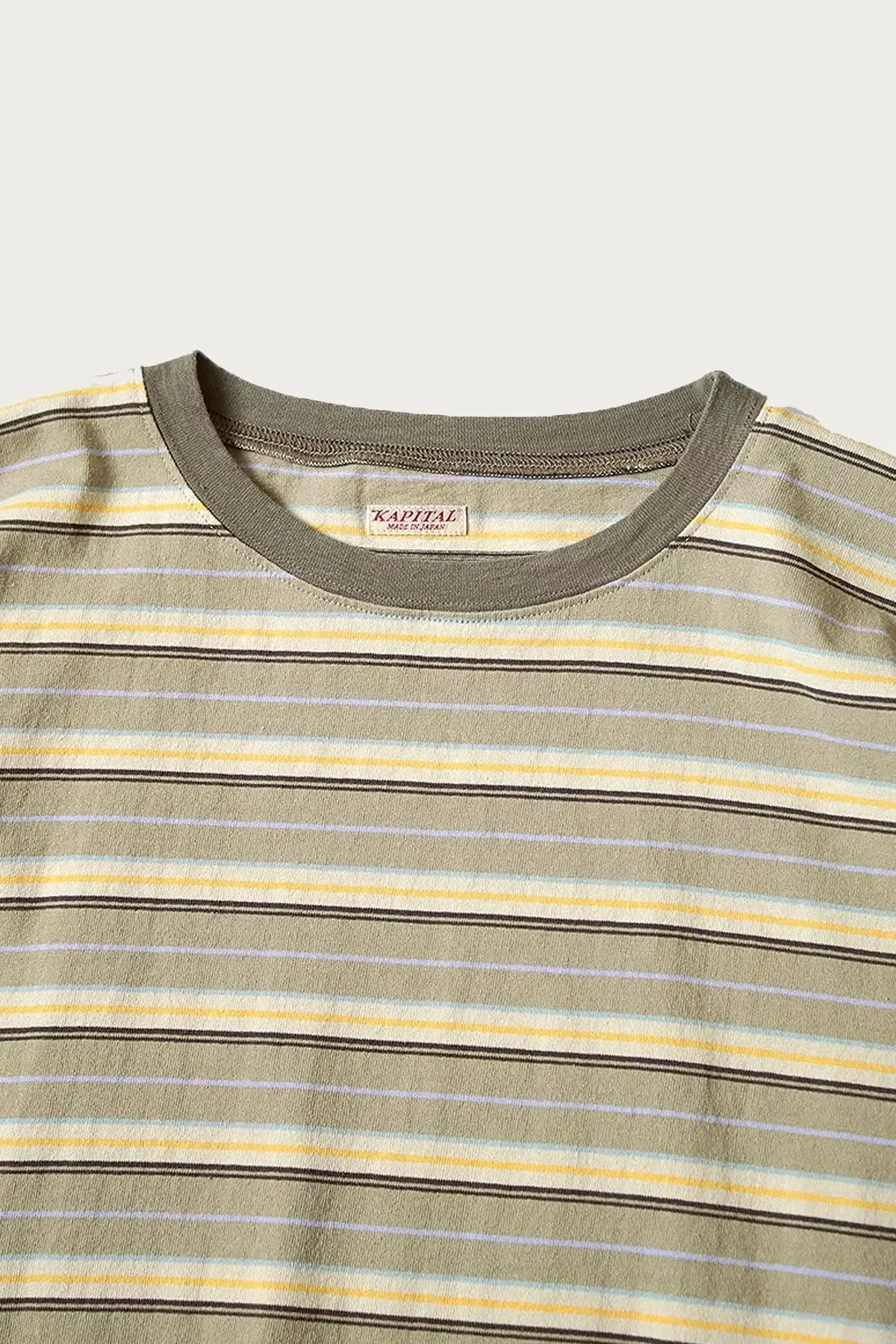Multi Stripe Jersey HUGE-T - Beige/Ecru sold by Canoe Club product image thumbnail 2