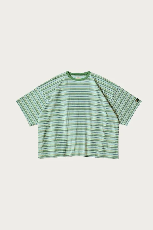Multi Stripe Jersey HUGE-T - Mint/Green made by Kapital