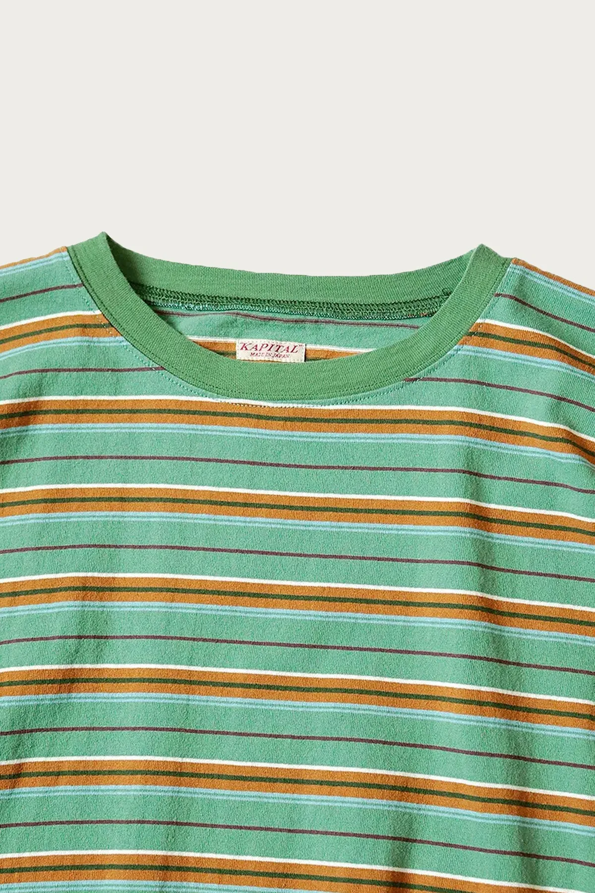 Multi Stripe Jersey HUGE-T - Green/Camel sold by Canoe Club product image thumbnail 2