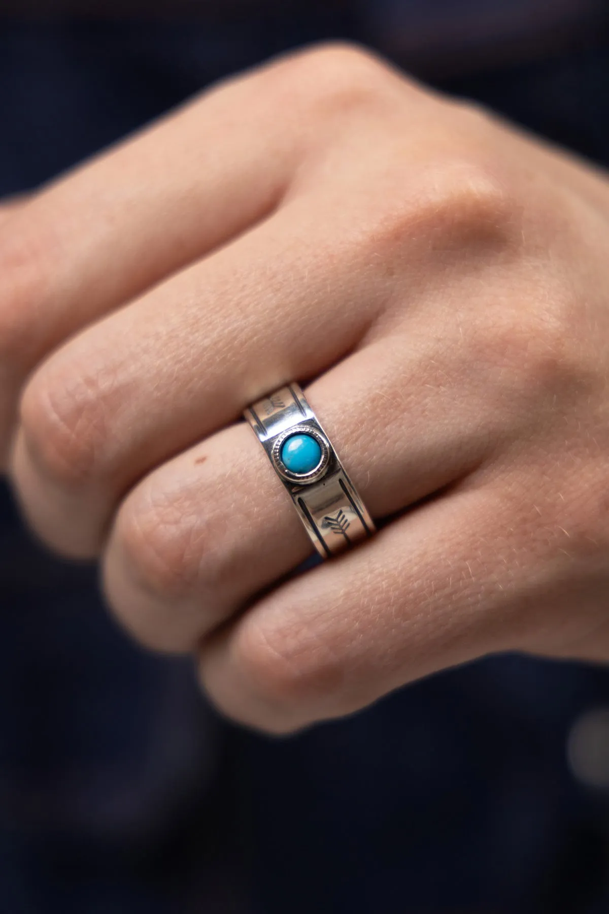 Single Arrow Turquoise Stamp Ring sold by Canoe Club product image thumbnail 2