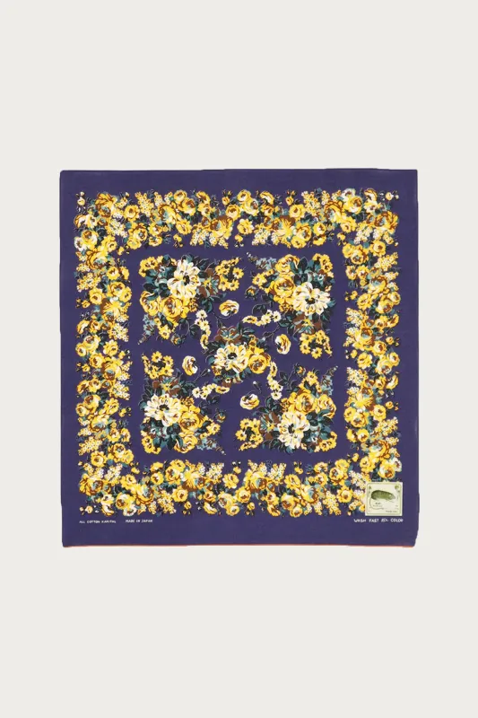 Fastcolor Selvedge Bandanna (NADESHIKO-Champetre) - Purple/Yellow #2 made by Kapital