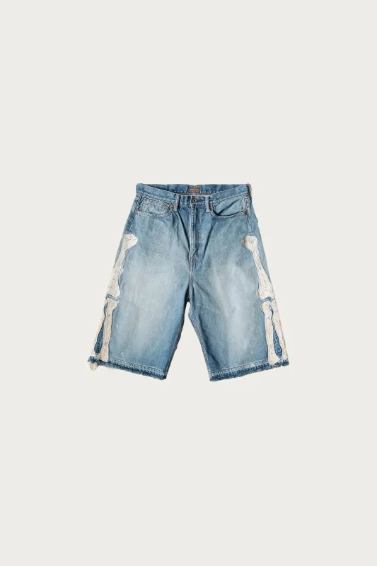 14oz Denim 5P Shorts (BONE) - Pro made by Kapital