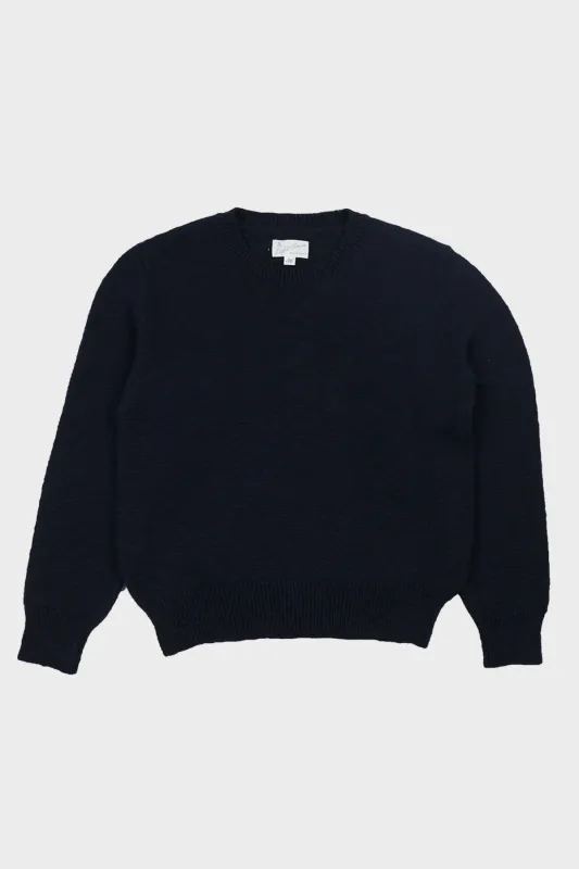 Cotton Crewneck Sweater - Navy made by The Real McCoy's