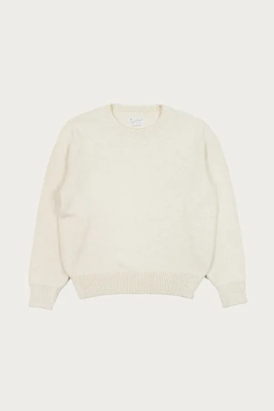 Cotton Crewneck Sweater - Ecru made by The Real McCoy's