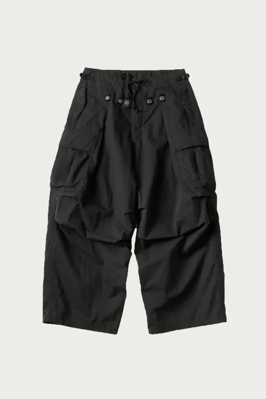 Rip Stop JUMBO Cargo Pants - Black made by Kapital