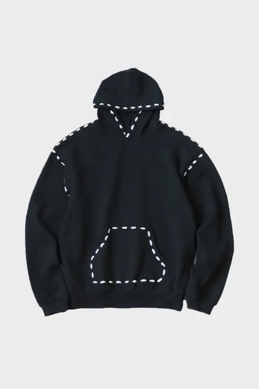 SWT Knit MARIONETTE Hoodie - Black made by Kapital